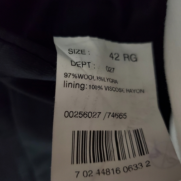 Brooks Brothers "346" Wool Lycra Suit, Navy Glen Check, Men's 42 Regular x 35 - Picture 9 of 9